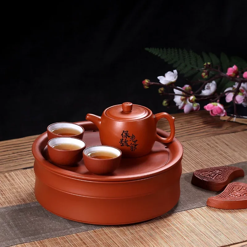 1PCS Yixing handmade purple clay teapot raw ore red clay Chinese household tea maker zisha tea set
