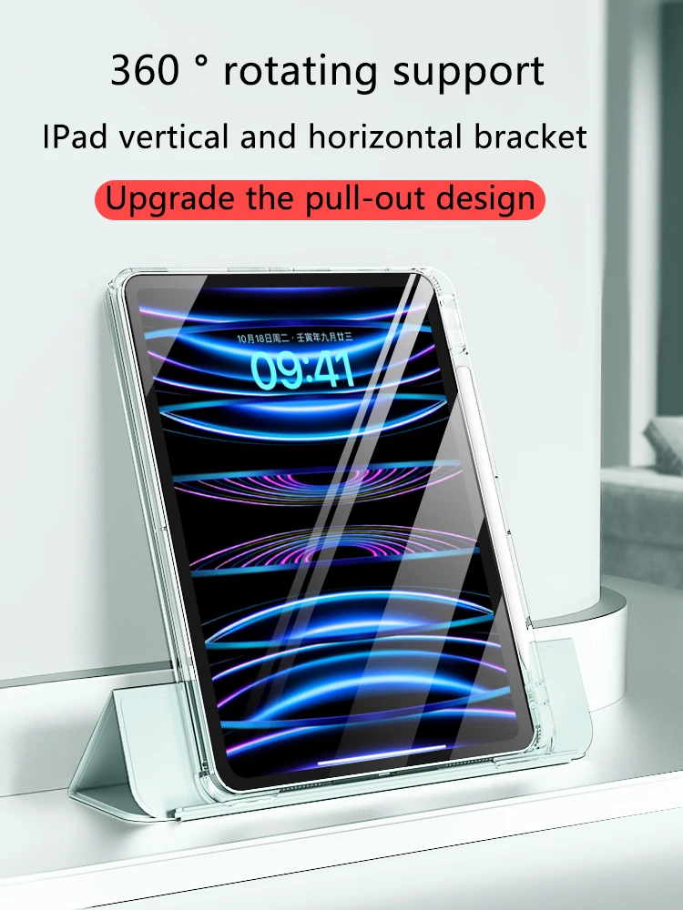 Per Ipad 10.2 7Th 8Th 9Th Per Ipad Pro 11 2Nd 3Rd 4Th Per Air 4 5 10.9 Ipad 10Th Gen 360 ° Staffa Di Trazione Rotante