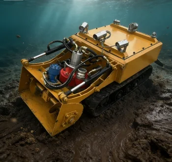 Robot di dragaggio sommergibile con telaio mobile subacqueo cingolato in gomma