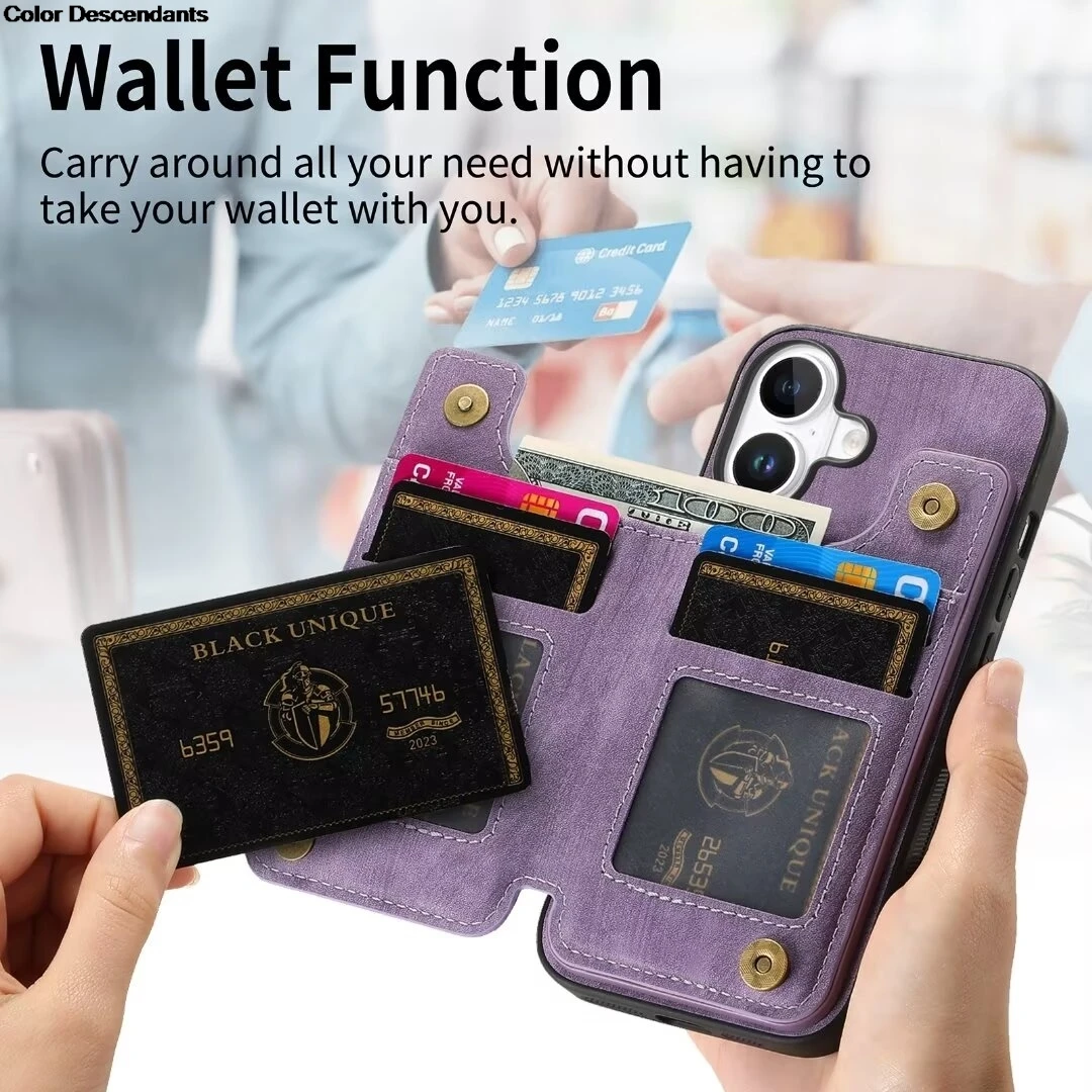 Luxury Zipper Wallet Leather Phone Case Cover