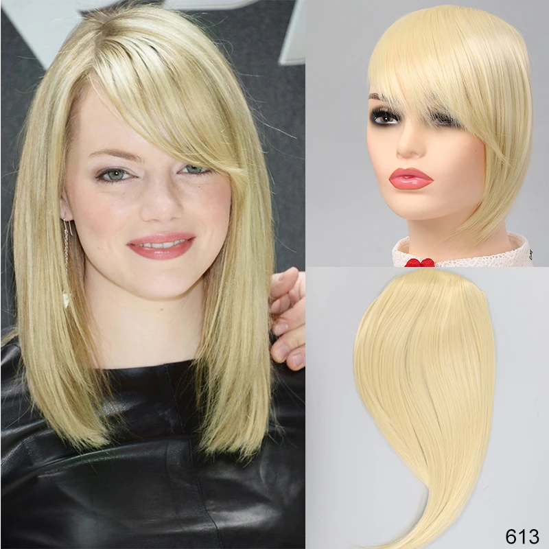 Manwei Long Bangs Side Fringe Black Brown Natural Hair Extension Front Hair Piece Clip Nelle Estensioni Overhead Bang Capelli Finti