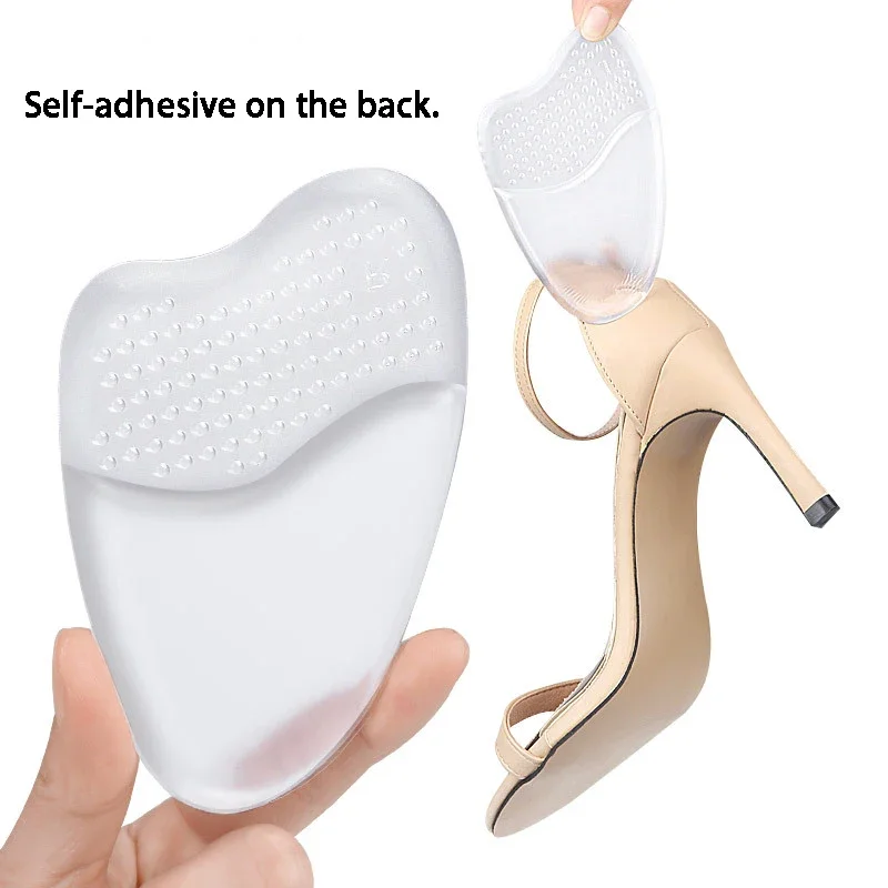 2pcs/4pcs 새로운 실리콘 하프 Insoles 여성 신발 패드 발 패드 발 뒤꿈치 풋 케어 제품 샌들 앞발 미끄럼 방지 쿠션