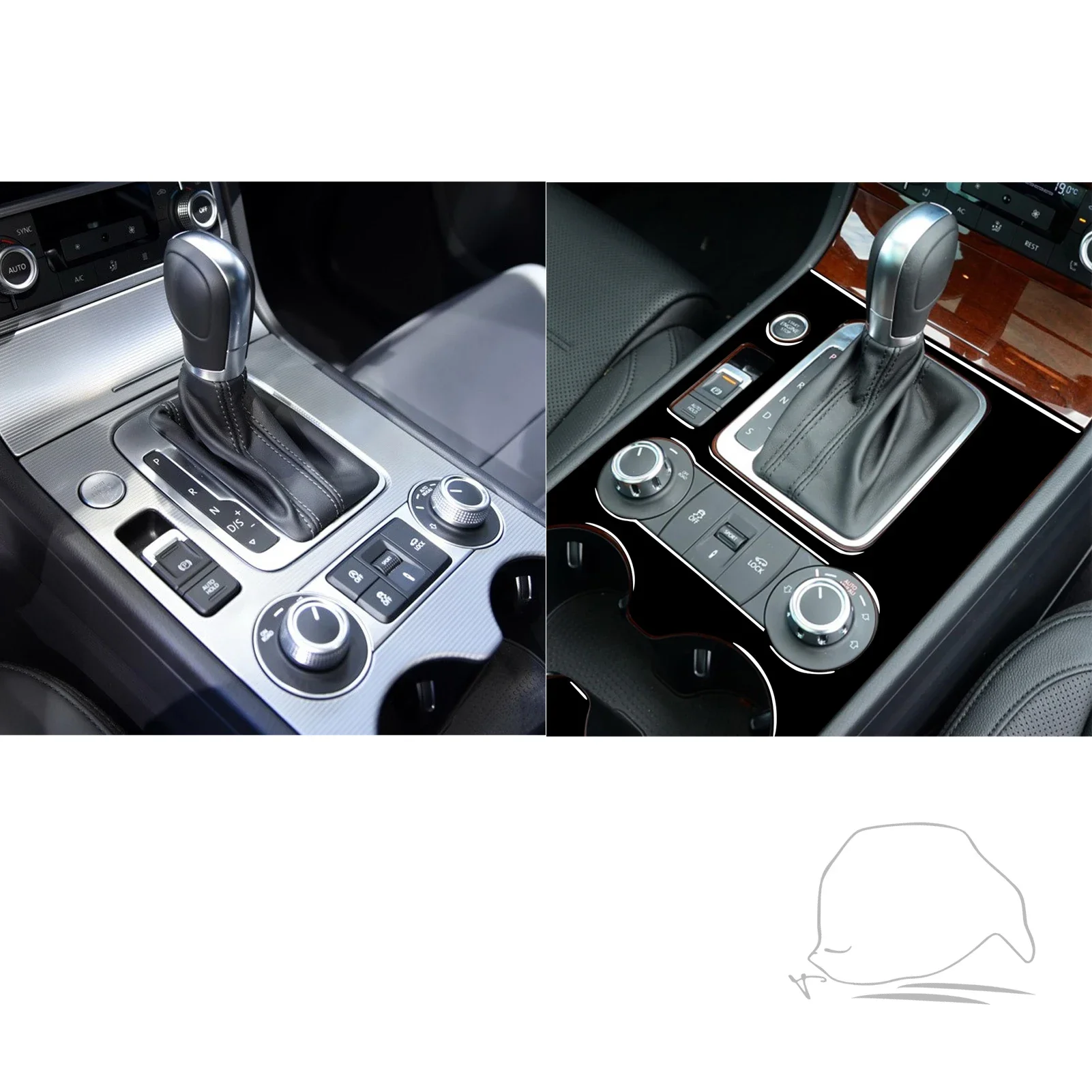 피아노 블랙 플라스틱 인테리어 중앙 제어 기어 패널 트림 스티커, 폭스바겐 투아렉 2011-2018 자동차 인테리어 액세서리