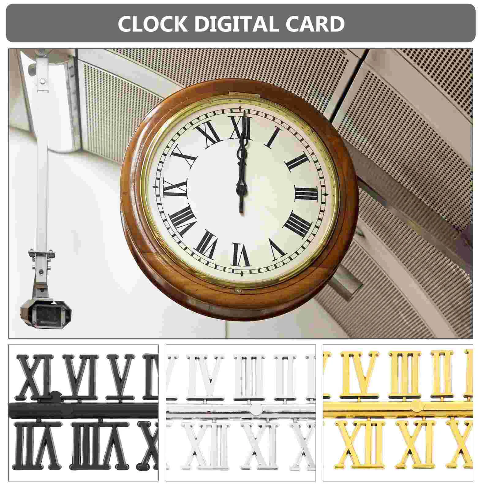 Rome Roman Number Clock Repairing Accessories Replacement Digital Clocks Card Wall Numerals Parts Plastic 15 Sets,clock repair tools