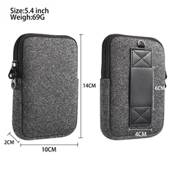 Universal Wide Folding Phone Bag Pouch Wallet with Belt Clip Holder (GRAY)