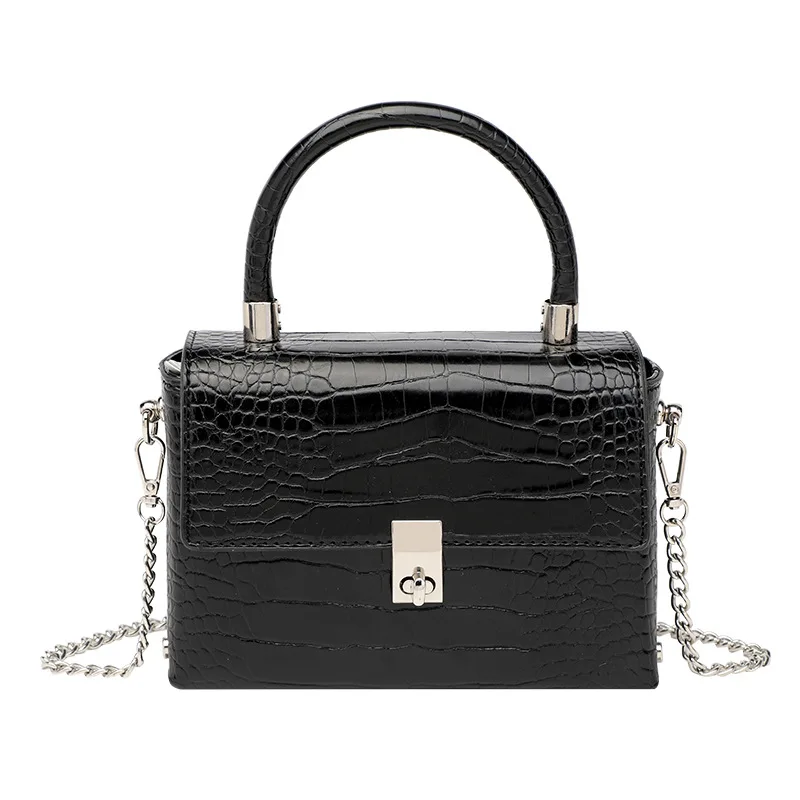 

Women's Bag 2022 Luxury PU Leather Ladies Handbag Crocodile Pattern Fashion Chain Small Square Bag Female Shoulder Messenger Bag
