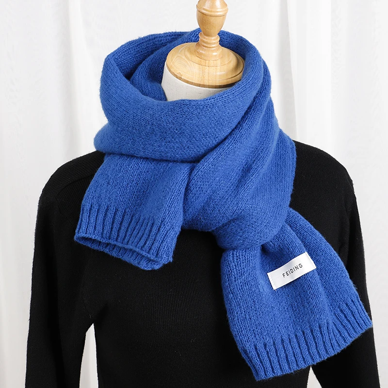 

Design Solid Knitted Scarf for Women Winter Warm Long Neckercheif Thick Skinny Scarves Shawl Wrap Echarpe Female Bufanda Bandana