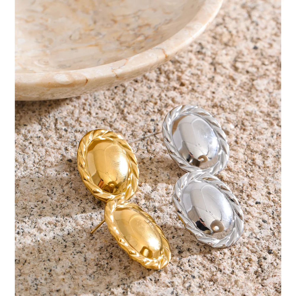 Yhpup Earrings Stainless Steel Simple Waterproof All Occasions