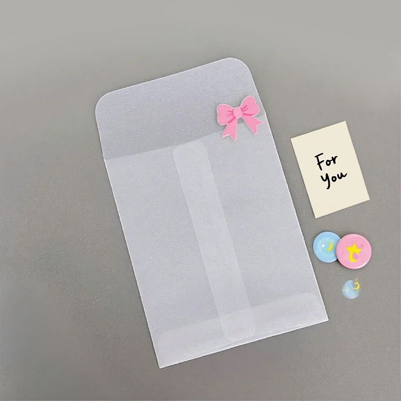 100pcs Translucent White Paper Envelope Packaging Bags DIY Jewelry Photo Cards Freebie Sticker Christmas Gift Wrapping Pouches