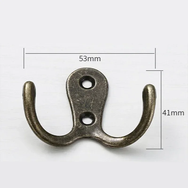 Antique Hooks 5pcs Antique Hook Small Wall Hanger Buckle Corner Lock Door Hook Hasp Latch Wooden Jewelry Box Furniture Hardware Double