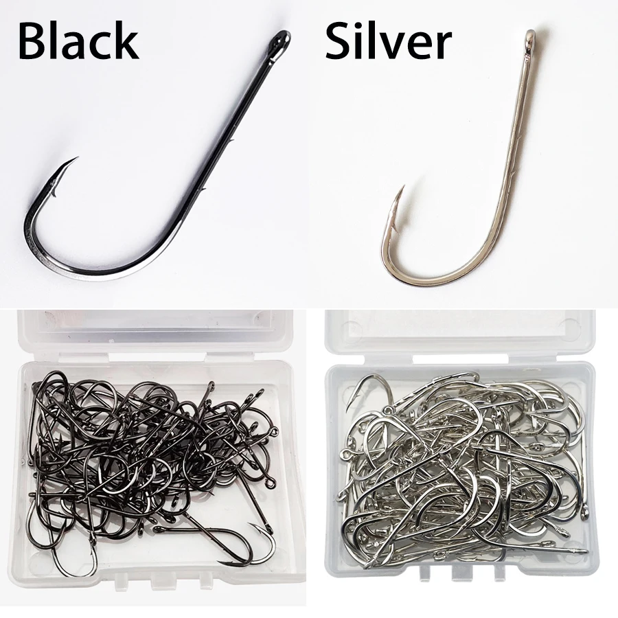 dr hook fishing Dr.Fish 100pcs Octopus Hooks Fishing Circle Hooks #4/0 High Carbon Sharp  Black Saltwater