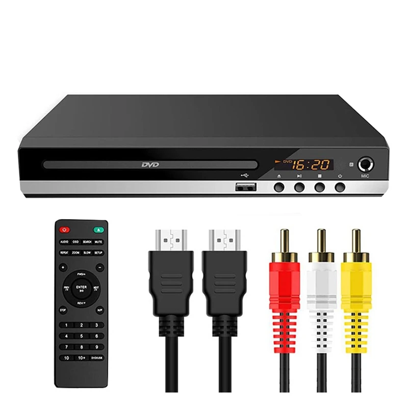 Home DVD Player 1080P DVD Video Player EVD Student CD VCD Eye Protection Box-US Plug Easy Install