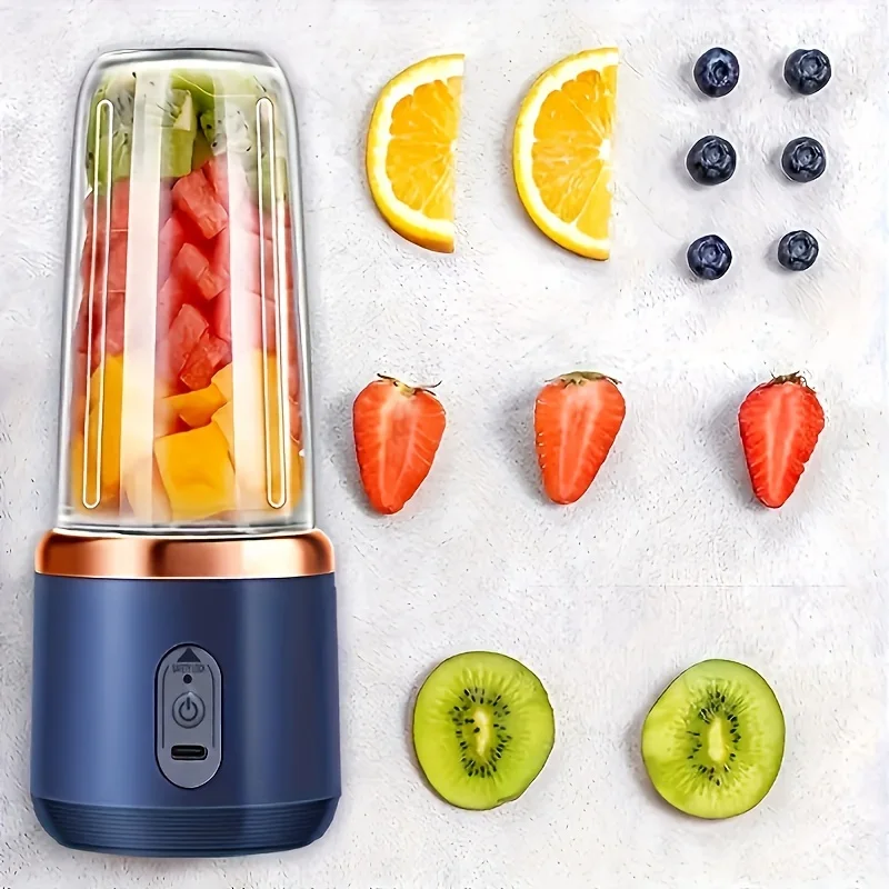 Description Picture 2 of item1PC new portable juicer with 2 cups, USB charging mini blender, fresh juicing cup and personal size smoothie blender.