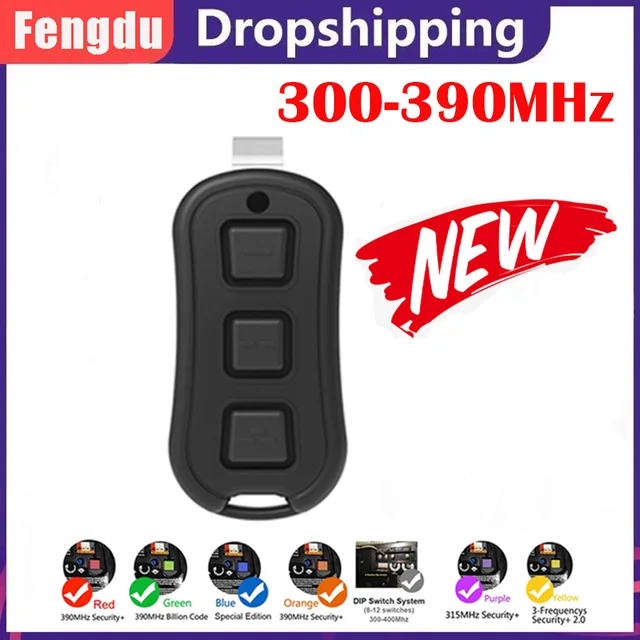 Universal Remote Control Gate Openers Learning Button 310MHz 315MHz 390MHz Garage Door Remote Controls 1