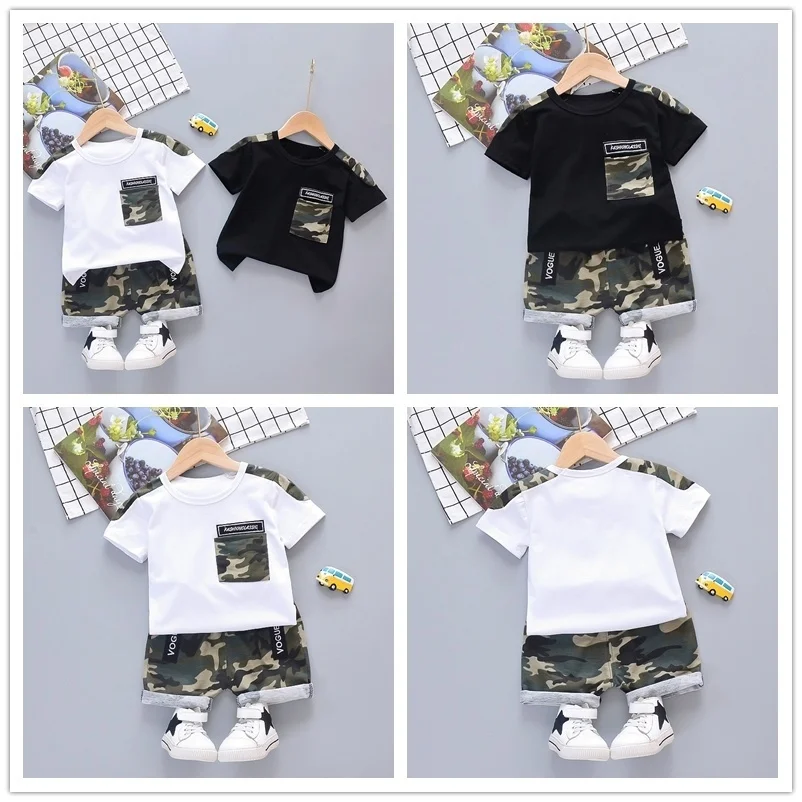 New Summer Baby Clothes Suit Children Fashion Boys Girls Cartoon T-Shirt Shorts 2Pcs/set Toddler Casual Clothing Kids Tracksuits