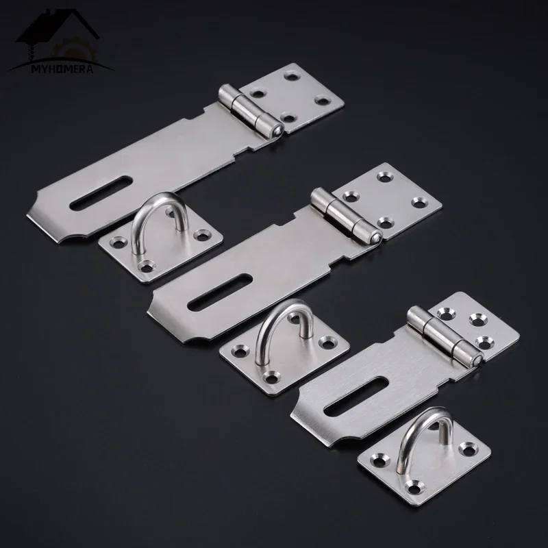 Door Hasps Latch Lock Door Hasp Locks 304 Stainless Steel Padlock Doors Window Cabinet Gym Locker 4/6/6.5 inch Home Security