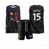 New Summer Men's Sports Vest Set Sleeveless Vest And Shorts Raptors Basketball Jersey NO.15 Carter Jersey Two-Piece Jersey 6