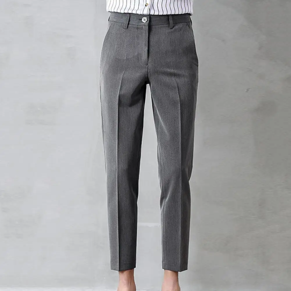 

Men Suit Pants Classic Men Trousers Straight Formal Trousers Mid Waist Business Trousers Office Business Casual Long Pants