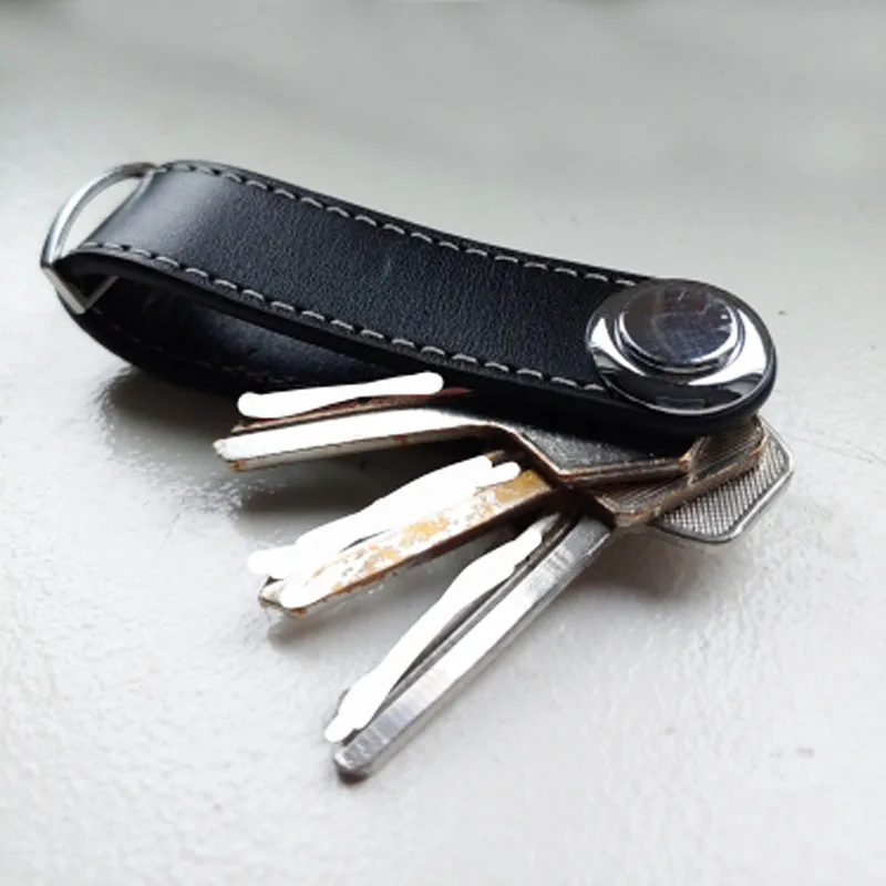 Car Key Pouch Bag Case Wallet Holder Chain Key Wallet Ring Collector Housekeeper EDC Pocket Organizer Smart Leather Keychain