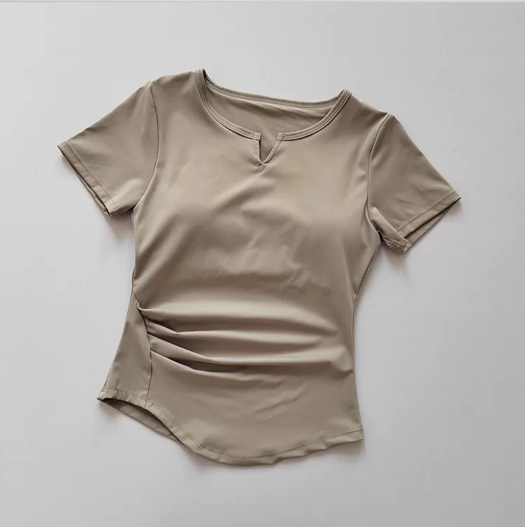 المرأة قمصان رياضية اليوغا قصيرة الأكمام تي شيرت م...