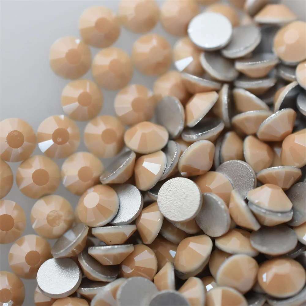 SS6-30 유리 카키 도자기 크리스탈 플랫백 비 핫픽스, 라인석 스톤, 매력적인 네일 아트 장식, 쥬얼리 크리스마스, 1440 개