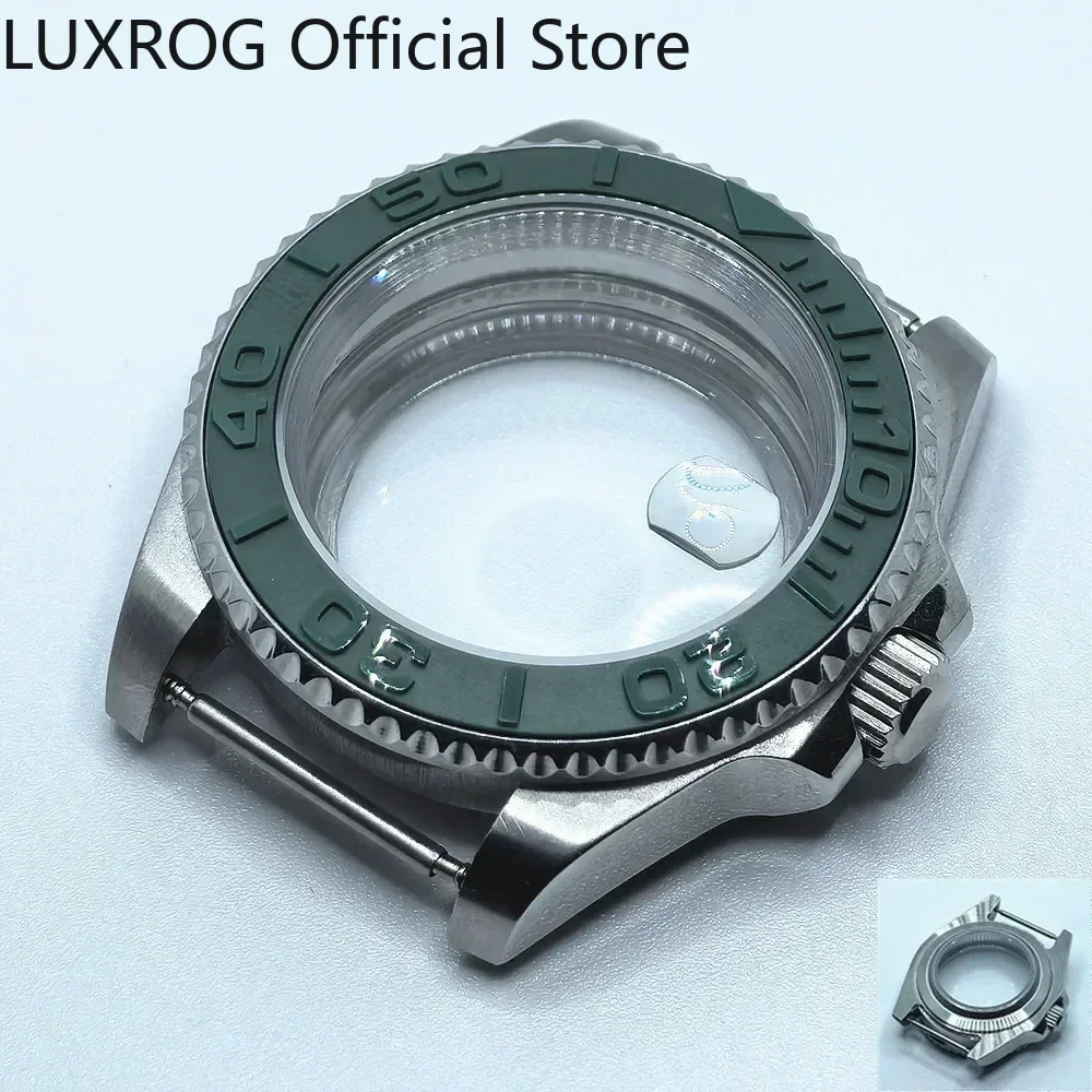 Stainless Steel 40MM Black Blue Ceramic Insert Watch Case
