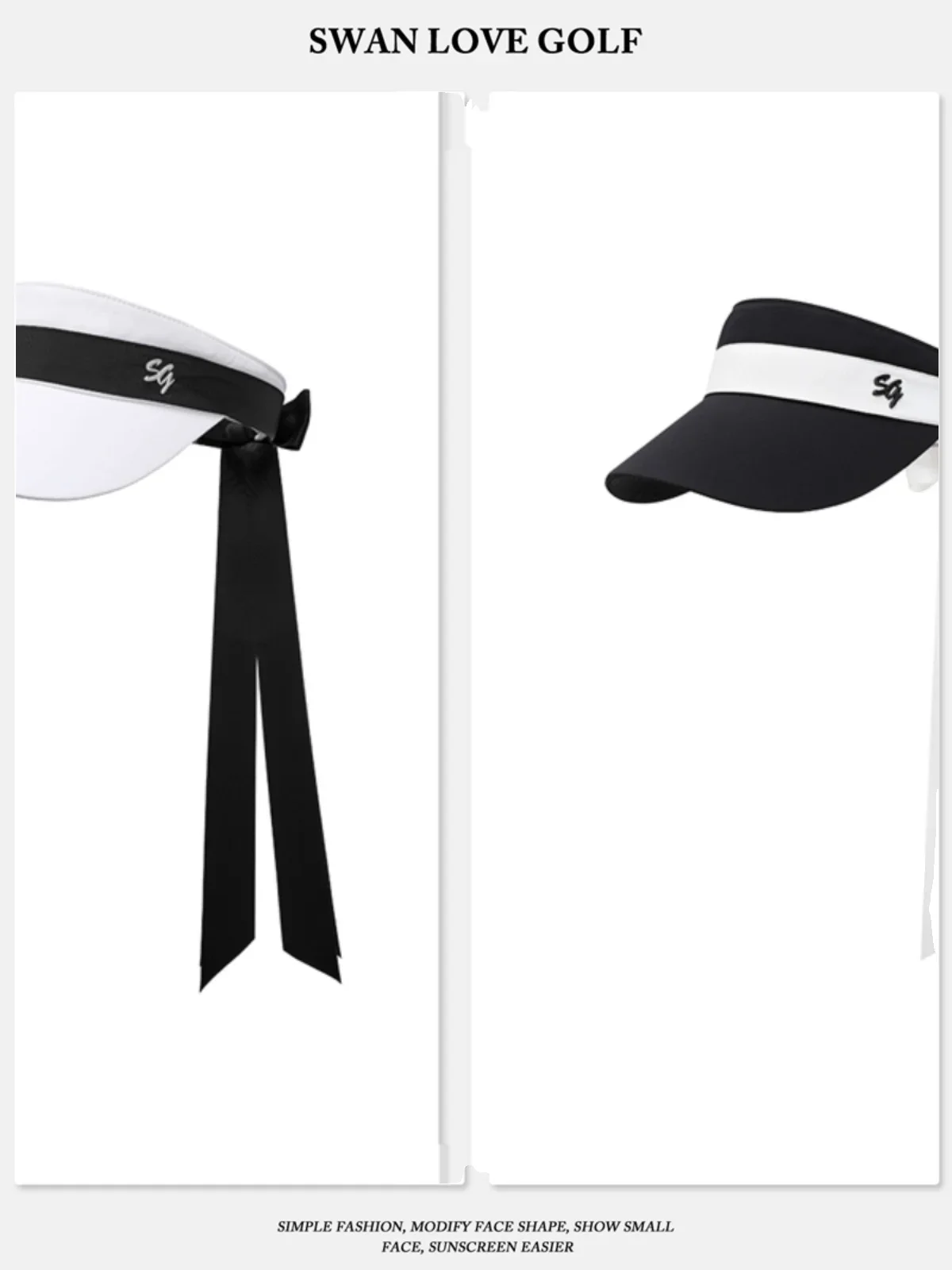 SG Golf Hat with Contrasting Colors for Women with Hollow Top and Ribbons for Baseball Caps Anti-UV Running Adjustable Sport Cap