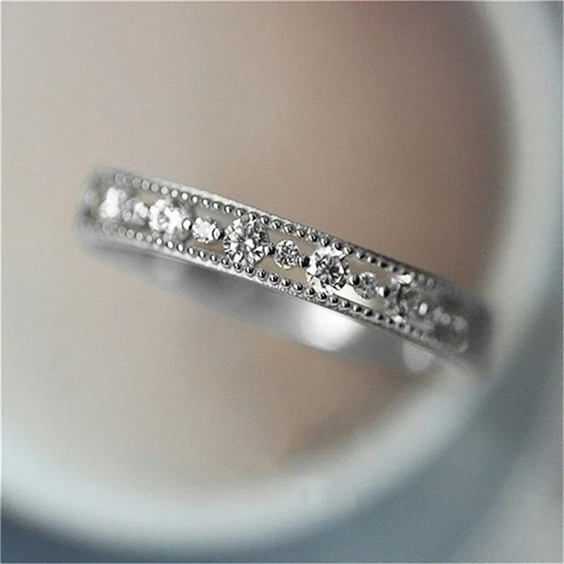 Wedding Rings Silver Ring Womens Ring Cubic Zircon Ring