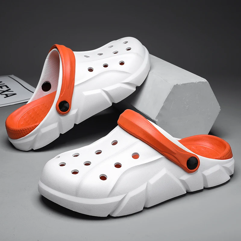 

2023 New Arrival Casual Beach Sandals Men's Clogs Summer Hole Shoes for Men Slippers Breathable Non-slip Mules Male Garden Shoes