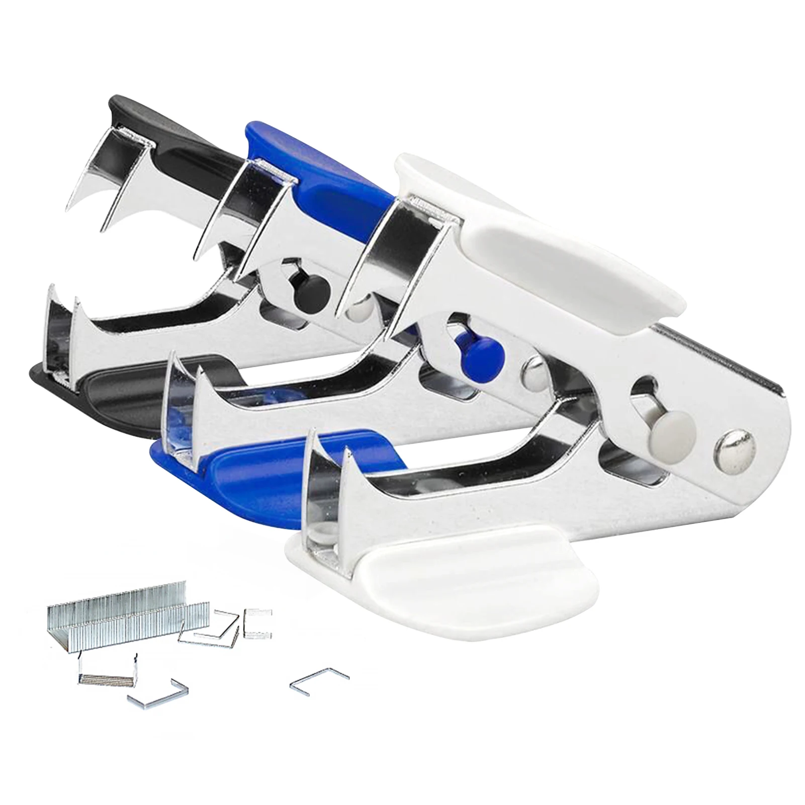 

3pcs Pull Out Random Color Ergonomic Easy Use Safety Lock For Home Stapler Staple Remover Labor Saving Wide Finger Grip