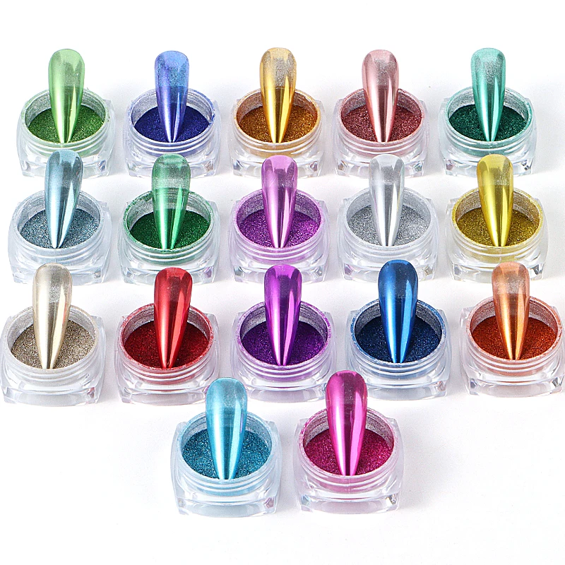 Nail Powder 17 Colors Metallic Chrome Nail Powder Set Y2K Christmas Styles nail powder nail glitter nail decoration nail decorations nail flakes
