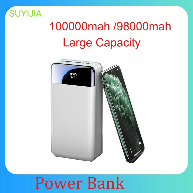 

5V 2.1A 100,000 Times Portable Fast Charging Large Capacity Mobile Power Universal with LED Light Mobile Phone Backup Power