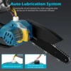 Koopa Mini Cordless 6 Inch Portable Brushless Electric ChainSaw Automatic Oiler,Support 18V makita battery 6