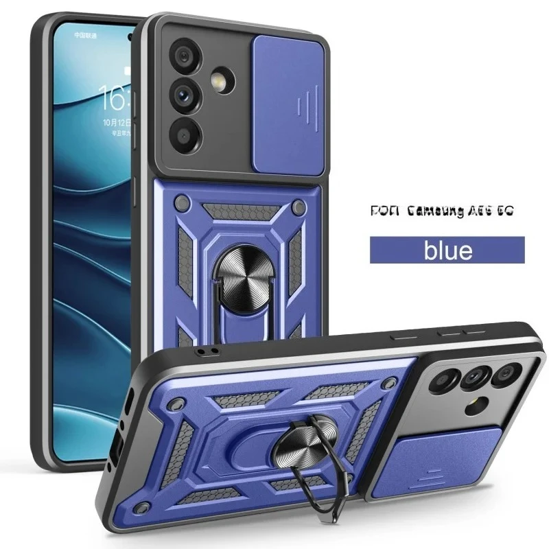 Rugged Armor Phone Case with Slide Camera Lens Protector