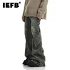 IEFB High Street Male Denim Pants Asymmtrical Spliced Vintage Design Washed Loose New Men‘s Jeans 2024 Autumn Trend 28W3860 1