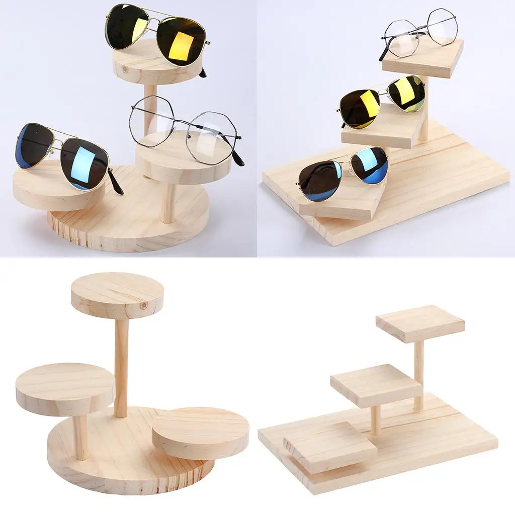 3-Layer Eyeglass Spectacle Holder Stand, Eyeglass Holder Stand Funny, Eyeglass Display Stand, Eyewear Display Holder, Wooden