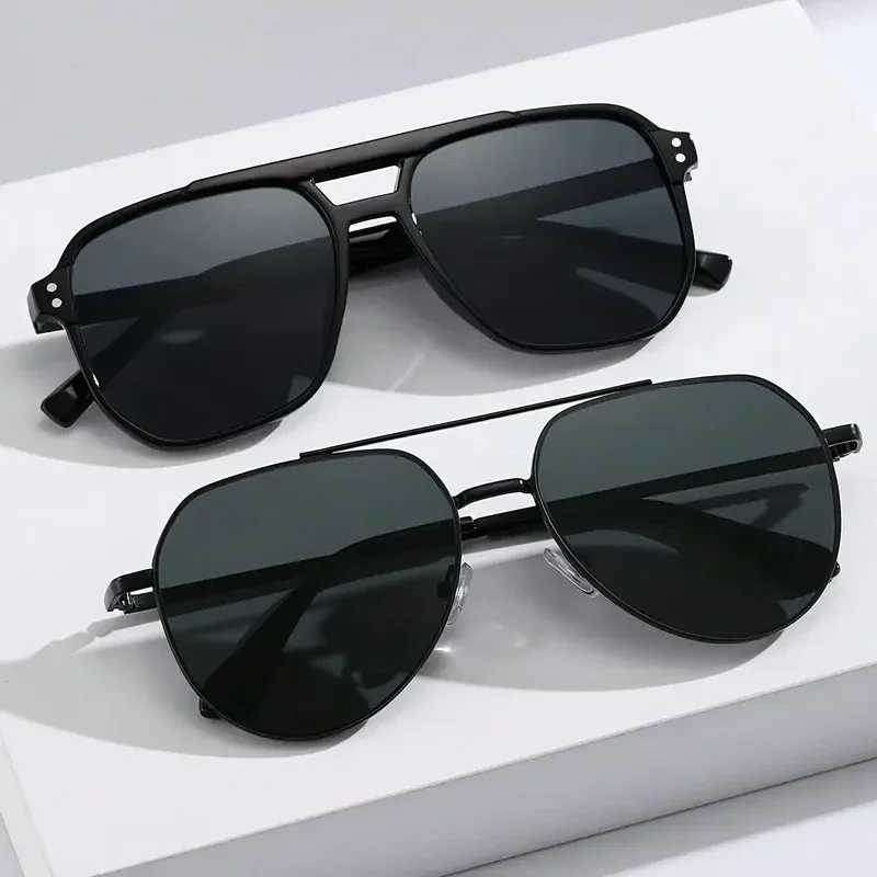 2pcs Unisex Classic Pilot Frame Casual Modern Simple Style Sunglasses For Men Daily Clothing Accessories Vacation Driving