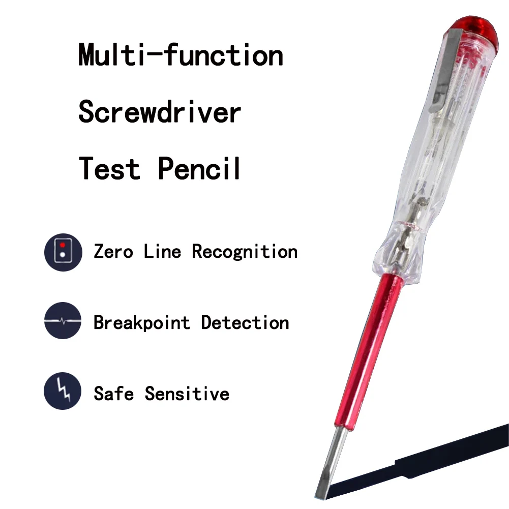 

1pc AC 100-500V Voltage Indicator Slotted Screwdriver Electric Test Pen Tools Voltage Tester With Indicator Light 130*10mm