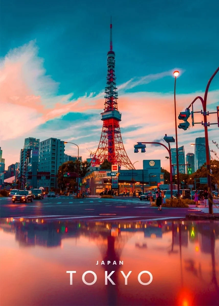 Tokyo City Pop Art Poster: Vibrant Japanese Street & Festival Scene Canvas Decor