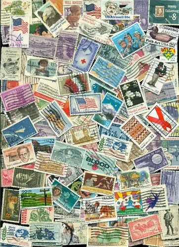 100 USA United States Nation Original Stamps Postmark America Country Stamp Different Used postage stamps