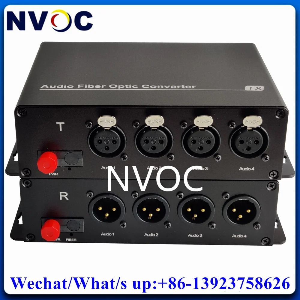 4Ch-Forward-CANNON-XLR-Balanced-Audio-Optic-Converter-over-Fiber-SM ...