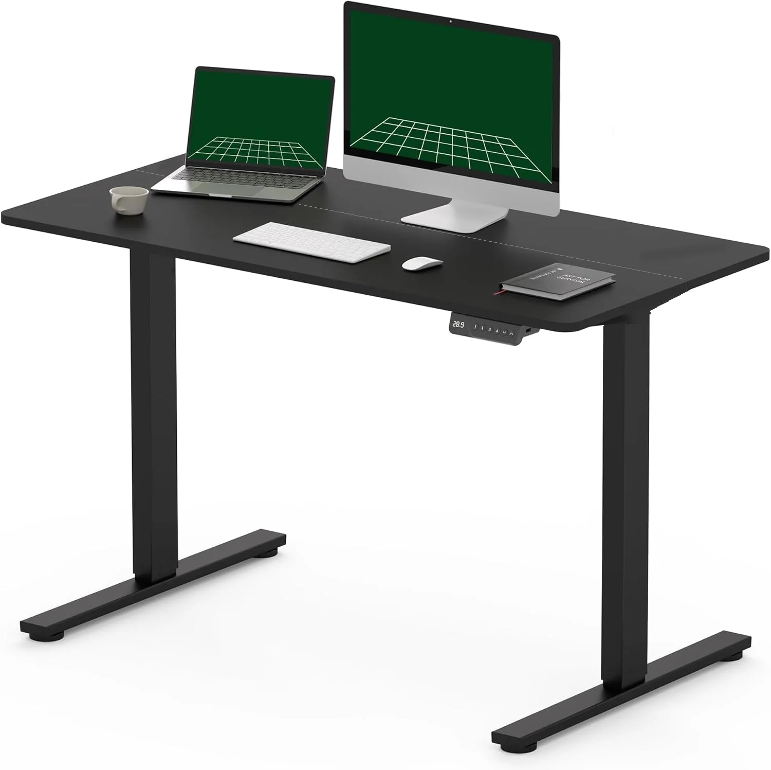 Mchars Standing Desk Electric Height Adjustable with Memory Preset Sit Stand up Desk 120x60cm Home Office Computer Desk with T-S