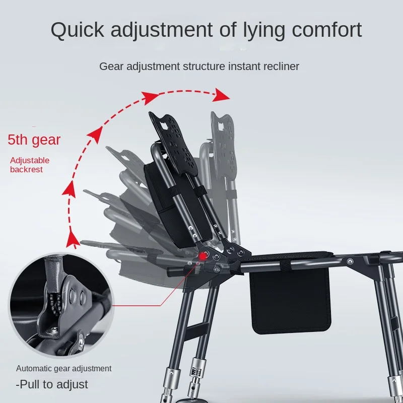 Portable Fishing Folding Portable Multi-Functional Lamp Lightweight Aluminum Alloy Table Seat Multi-Terrain Wild Fishing Chair 3