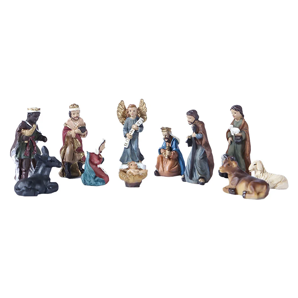 

Nativity Sculpture Gifts Household Furnishings Religious Figurine Christmas Ornaments Artware Collection Resin Decorative