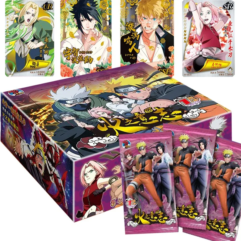 Genuine Naruto Collection Card Boxes Booster Naruto Vortex Sasuke Hinata Packs Trading Card Game Pack Collection Cards Toy Gift