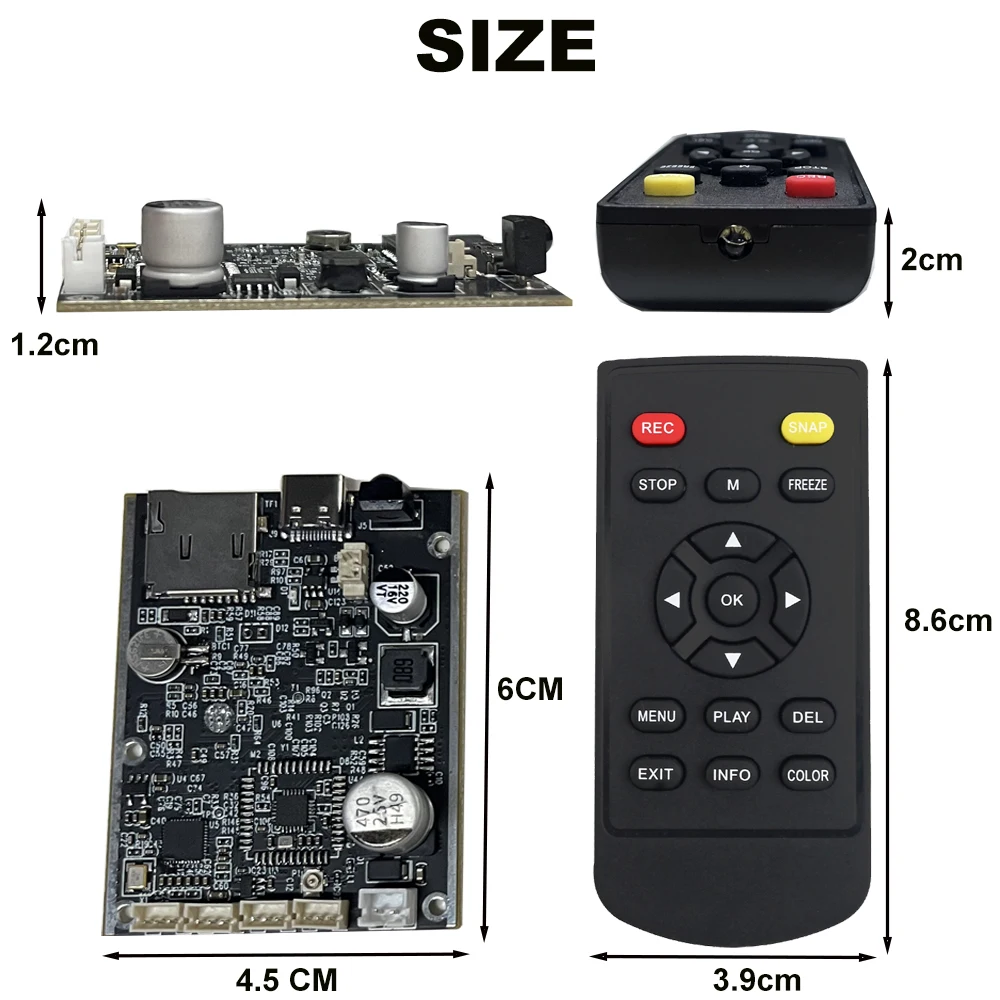 4-in-1 멀티 비디오 신호 DVR 모듈 AHD /TVI/CVI/CVBS 신호 입력(최대) 512GB 마이크로 SD 카드 및 녹화 모드 자동