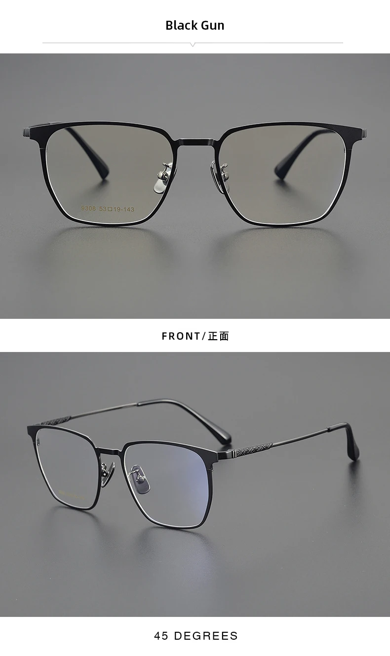 Titanium Reading Glasses - Ultralight Square Frame With Photochromic Lenses