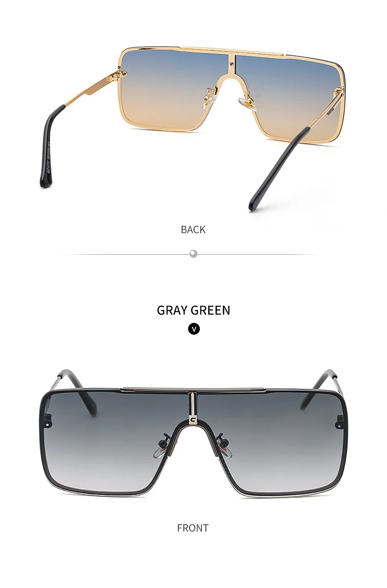 Oversized Square Sunglasses For Men Designer Vintage Style Frames_voghion.com