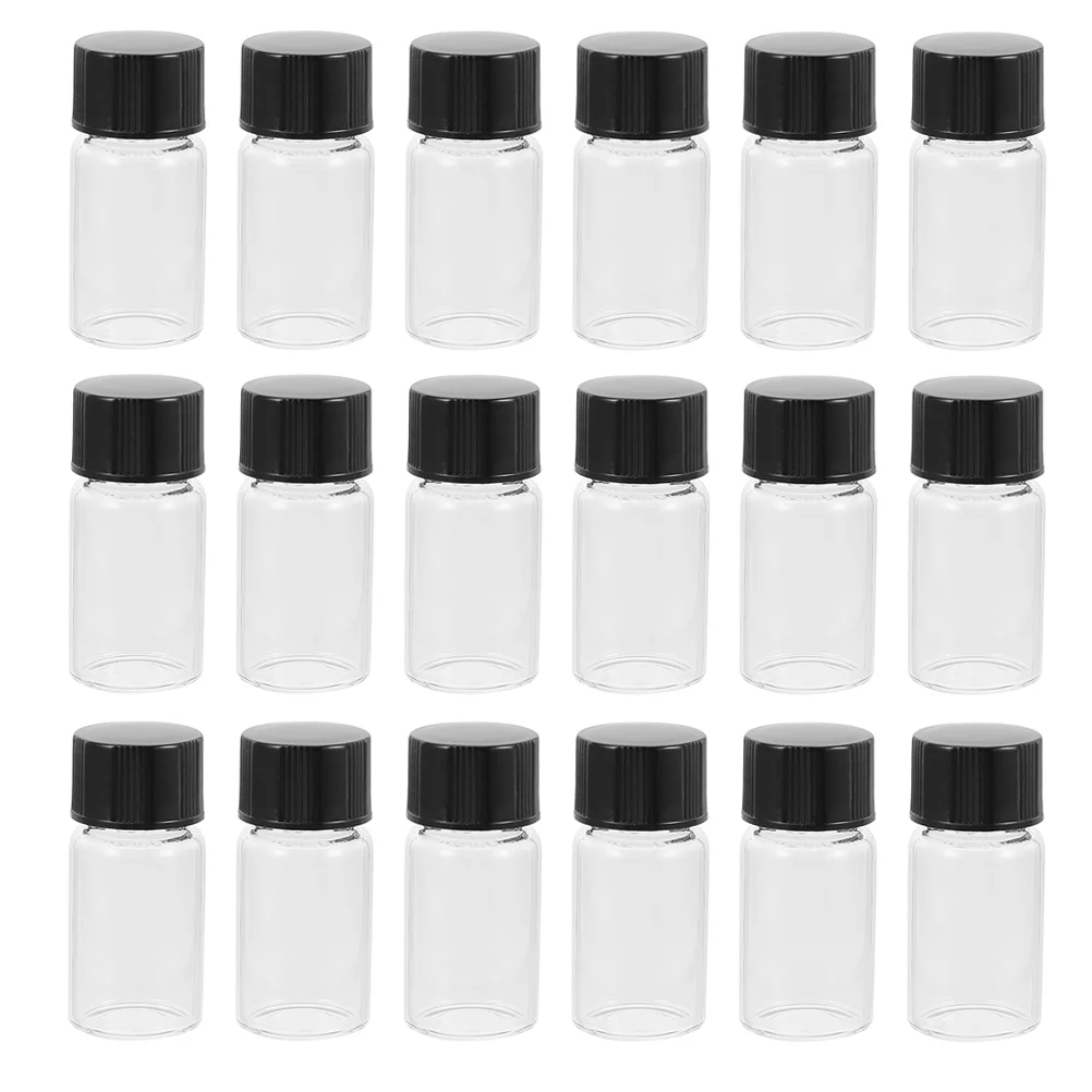 

Scicalife Clear Container 20Pcs Sample Bottle Mini Glass Sample Tubes Lid Small Reagent Bottles Storage Vial Container Test Tube