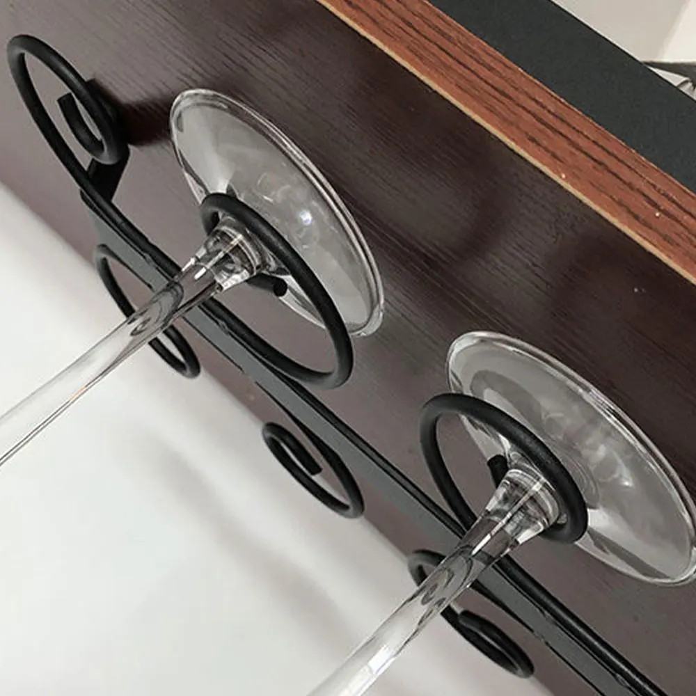 Metal Black Wine Glass Rack Holder Under Cabinet
